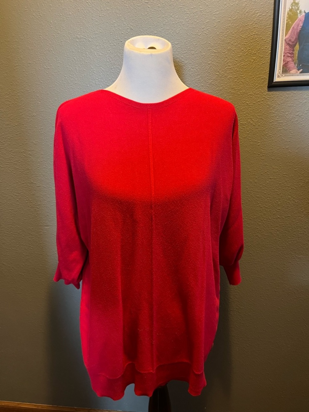 Max Studio Bold Red Knit Top